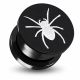 Black Anodized Aluminium Internally Threaded Spider Logo Flesh Tunnel