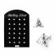 4MM CZ Triangle Ear Stud in 12 pair Tray 