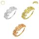316L Surgical Steel Bendable Flexy CZ's Jeweled Leaves Cartilage Ear Piercing