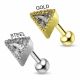 316L Surgical Steel Triangle CZ Stone Tragus helix Cartilage piercing
