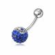 Blue And White Crystal Stone Navel Belly Ring FDBLY046