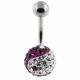 Ying Yang Crystal stone SS Navel Belly Ring FDBLY049