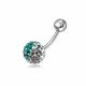 Multi Color Crystal stone SS Navel Belly Ring FDBLY050