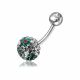 Green Flower Crystal stone Navel Ring FDBLY054