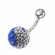 Blue And White Classic Crystal Stone Banana Belly Ring