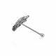 925 Sterling Silver Oxidized Feather Nose Stud