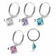 925 Sterling Silver Dangling Square CZ Jewelled Earring