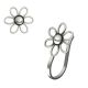 925 Sterling Silver Oxidized Non Piercing Flower Nose Cuff