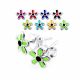 Colored Flower Silver Earring