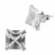 925 Sterling Silver Square CZ Earring