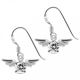 Fancy jeweled Flying Wings 925 Sterling Silver Ear Ring