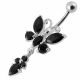 Moving Jeweled Butterfly Navel Belly Button Ring