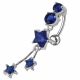 Moving Jeweled Star Shaped Navel Ring