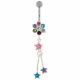 Moving Jeweled Flower and Star Shaped Belly Ring