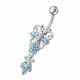 Silver Jeweled Navel SS Belly Ring