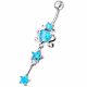 925 Sterling Silver Dangling Belly Ring 