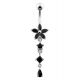 Flower and Star Dangling Belly Ring
