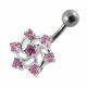 Jeweled Cross Non-Moving  Belly Ring
