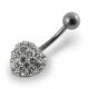 Jeweled  Heart  Non-Moving Belly Ring