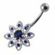 Jeweled Flower Belly Button Ring