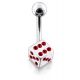 Jeweled Dice Design Belly Ring