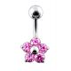 Jeweled Flower Navel Ring PBN0174