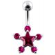Fancy Star Design Jeweled Belly Button Ring