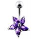 Jeweled Flower 925 Sterling silver Navel Body Jewelry