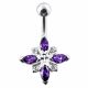 SS Fancy Purple Jeweled Curved Bar Belly Ring