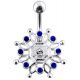 Charming Steel Rhinestone Crown Belly Barbell Navel Ring Body Piercing jewelry