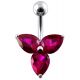 Jeweled Flower Belly Button Jewelry