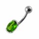 Surgical Grade Steel Fancy Jeweled Curved Bar Belly Button Ring
