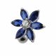 Jeweled Flower Navel Body Ring in Surgical Steel 