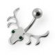 Jeweled Eye Ox Head Non-Moving  Belly Ring