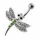 Jeweled Dragonfly 925 Sterling Silver Non-Moving Belly Ring