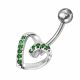 Jeweled Twisted Heart Non-Moving Belly Ring