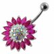 Jeweled Sun Flower Non-Moving Belly Ring