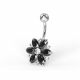 Double Colored Flower Non-Moving  Belly Ring