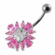 Jewelled Flower Non-Moving  Belly Ring