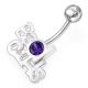 Jewelled BAD GIRLS Eye Non-Moving  Belly Ring