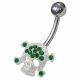 Jeweled Skull Non-Moving Belly Ring