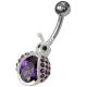 Fancy Honey bee Shaped Jeweled Non-Moving Belly Ring