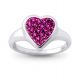 Jeweled Heart Fashion Silver Ring