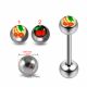 316L Surgical Steel 14Gauge 14mm Length Tongue Barbell With 6mm Lucky Cherry Logo Ball