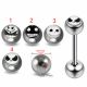 316L Surgical Steel 14G 14MM Threaded Straight Bar With Skeleton Logo balls