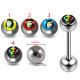 316L Surgical Steel 14G 14MM Threaded Straight Bar With Che Guevara Logo balls