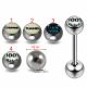 316L Surgical Steel 14G 14MM Threaded Straight Bar With Word Written Logo balls