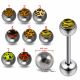 316L Surgical Steel 14G 14MM Threaded Straight Bar With Animal Skin Logo balls