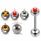 316L Surgical Steel 14G 14MM Threaded Straight Bar With Mix Toy Animals Logo balls