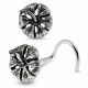 925 Sterling Silver Oxidized Hibiscus Design Screw Type Nose Ring
